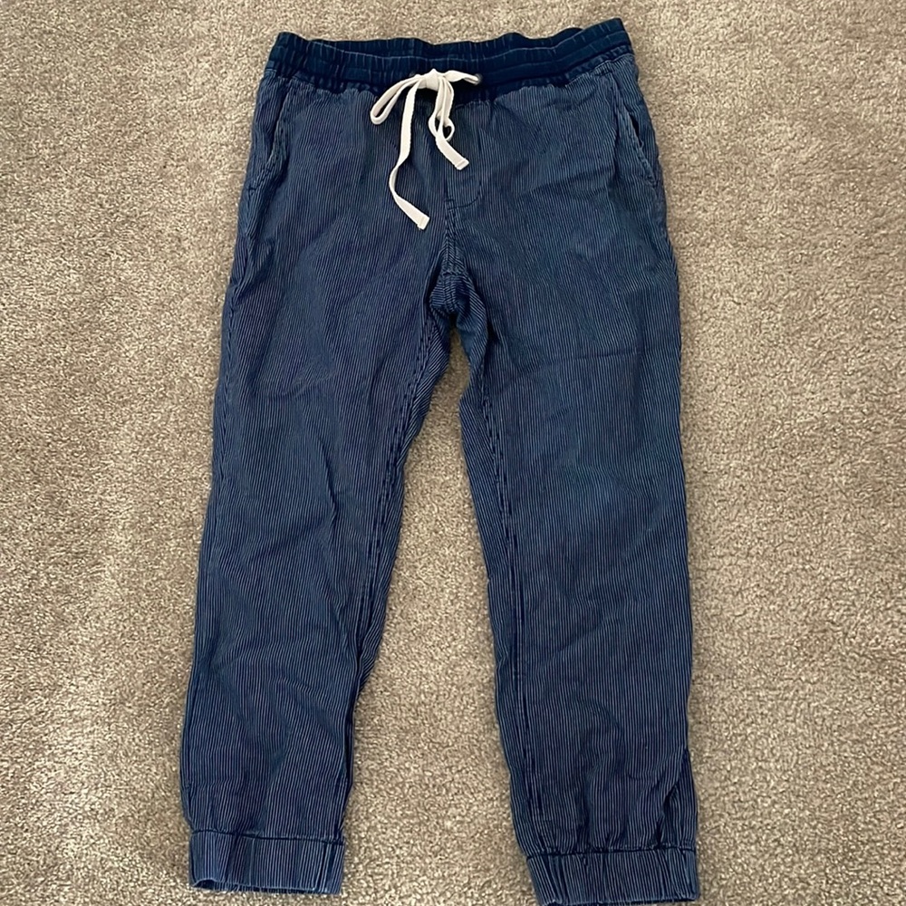J. Crew stripe joggers navy
